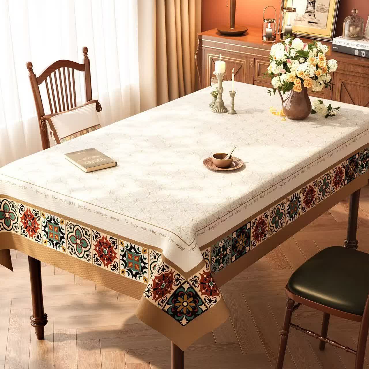 Ownkoti Boho Style Geometric Pattern Tablecloth - C - 55'' × 86'' - image 2