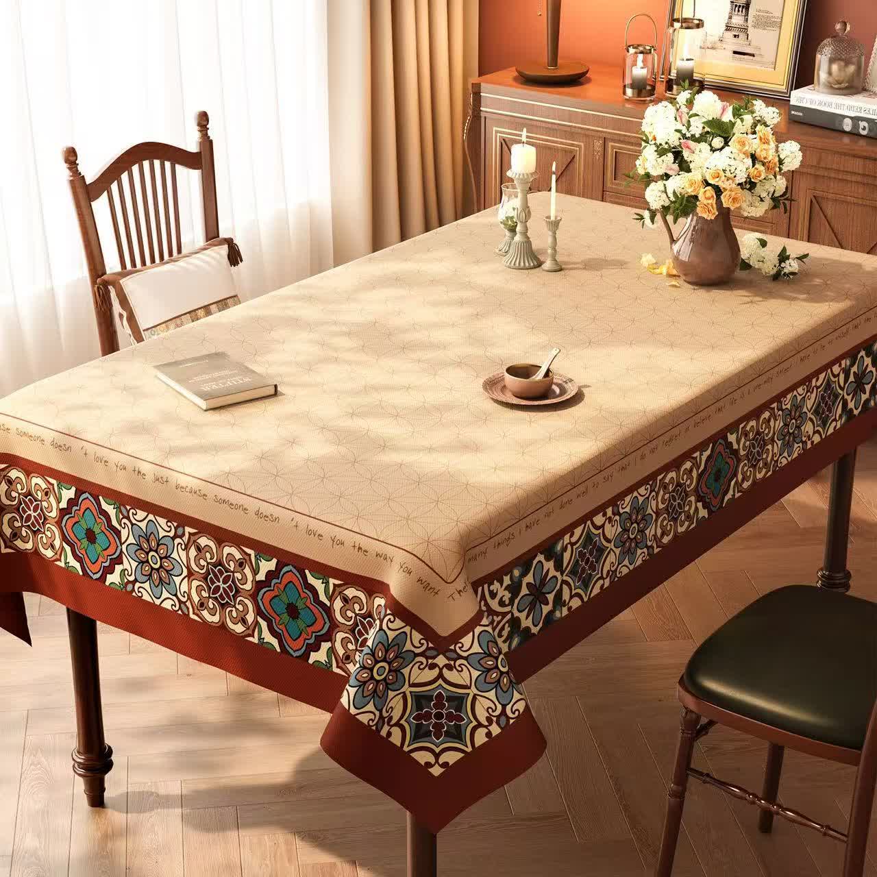 Ownkoti Boho Style Geometric Pattern Tablecloth - F - 55'' × 86'' - image 5