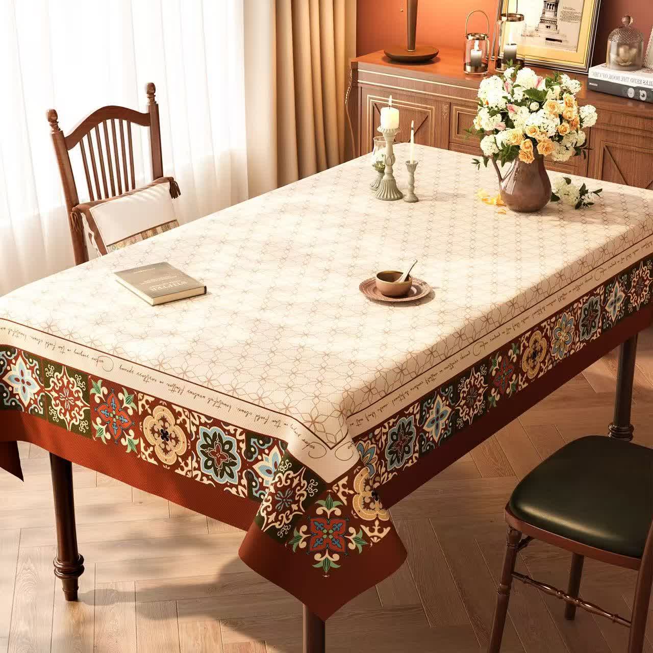 Ownkoti Boho Style Geometric Pattern Tablecloth - G - 55'' × 86'' - image 6