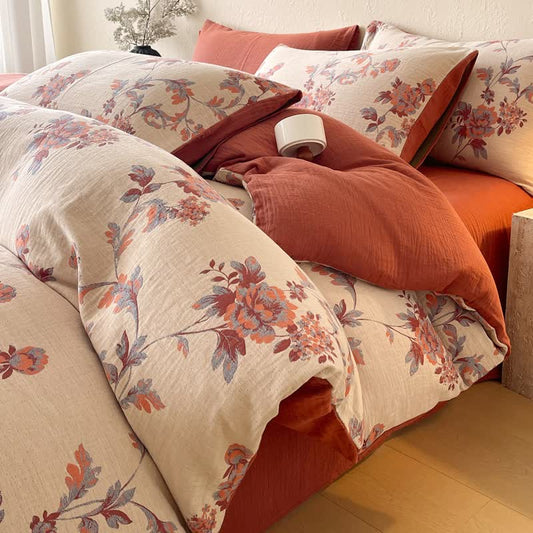 Ownkoti Ombre Floral Cotton Gauze Bedding Set(4PCS) - image 0