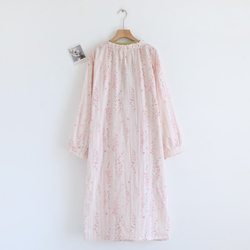 Ownkoti Ditsy Floral Cotton Gauze Kimono Nightgown - image 3