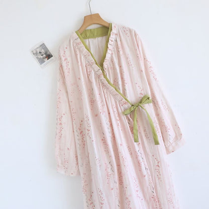 Ownkoti Ditsy Floral Cotton Gauze Kimono Nightgown - image 4