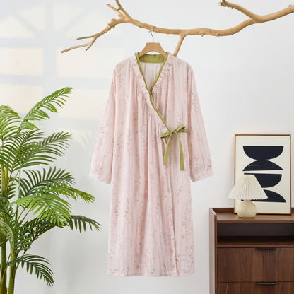 Ownkoti Ditsy Floral Cotton Gauze Kimono Nightgown - image 2
