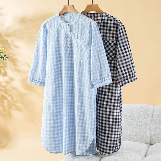 Ownkoti Classic Plaid Pure Cotton Nightgown - image 0