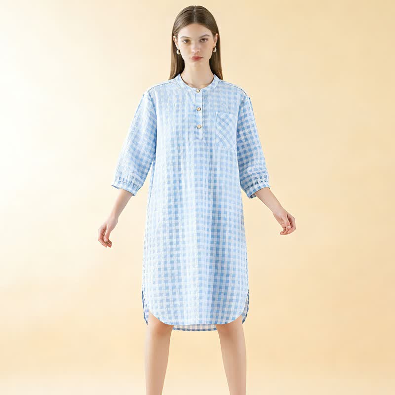 Ownkoti Classic Plaid Pure Cotton Nightgown - image 8
