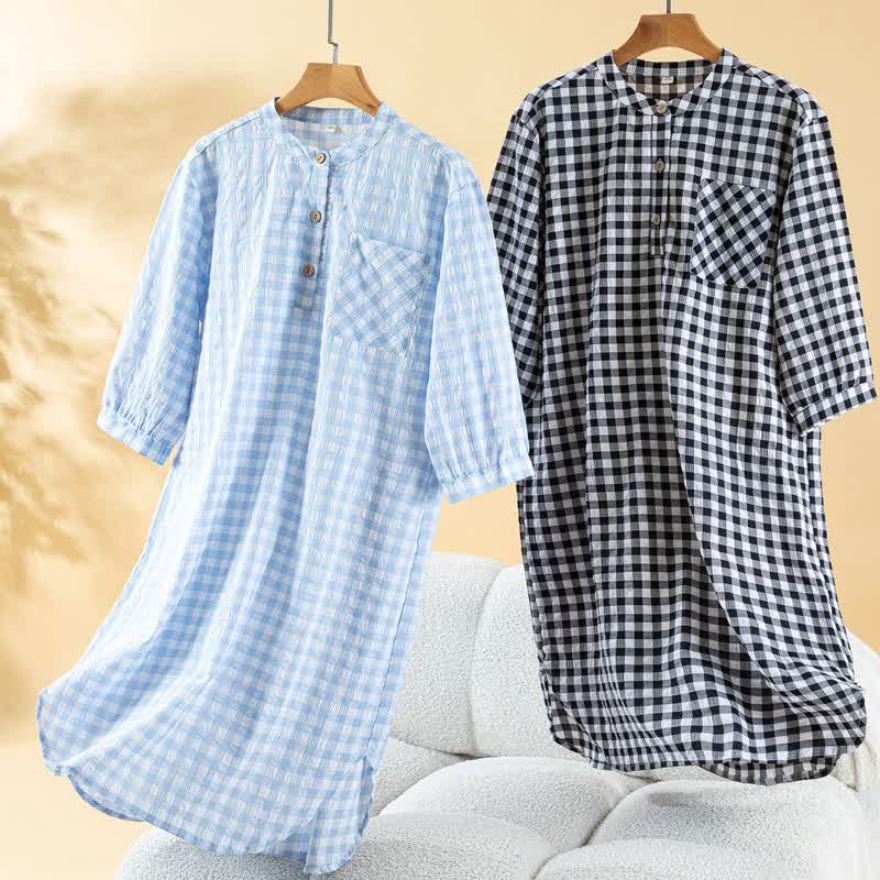 Ownkoti Classic Plaid Pure Cotton Nightgown - image 1