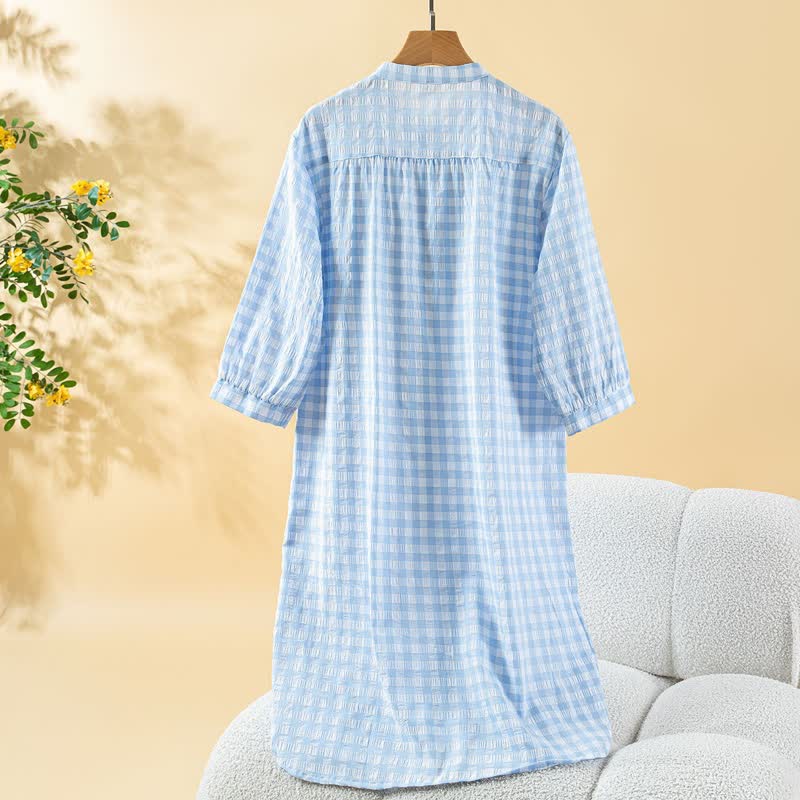 Ownkoti Classic Plaid Pure Cotton Nightgown - image 6