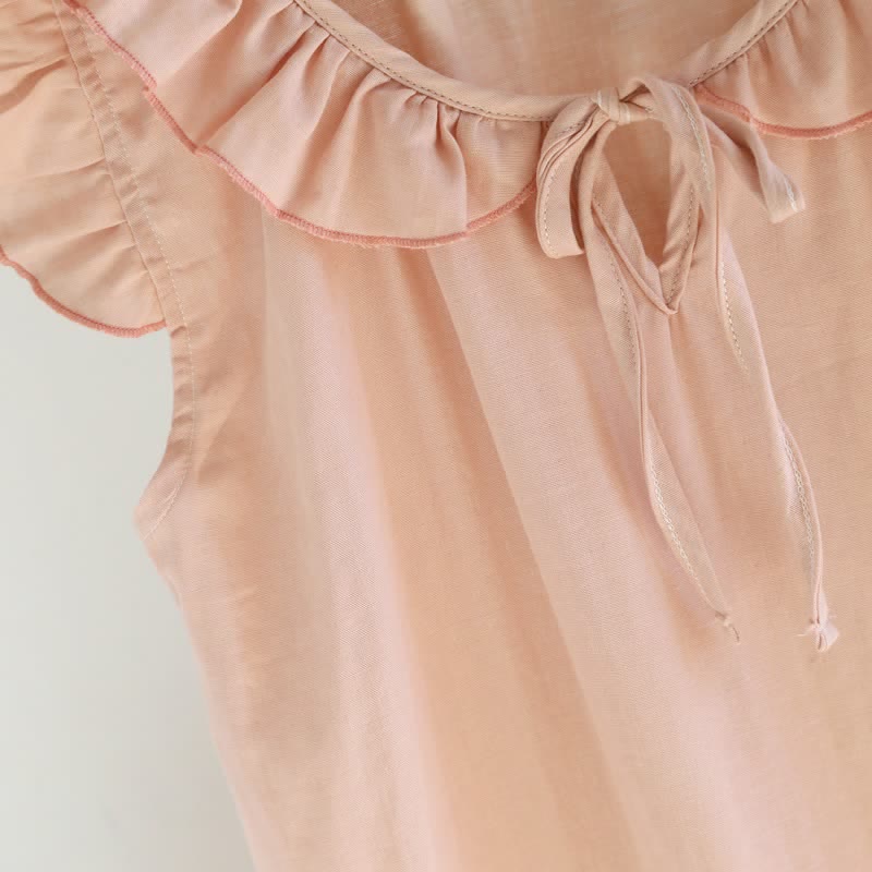 Ownkoti Cotton Gauze Solid Flutter Sleeve Nightdress - image 9