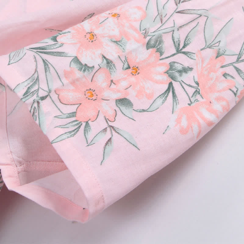 Ownkoti Pink Floral Cotton Gauze Kimono Robe - image 6