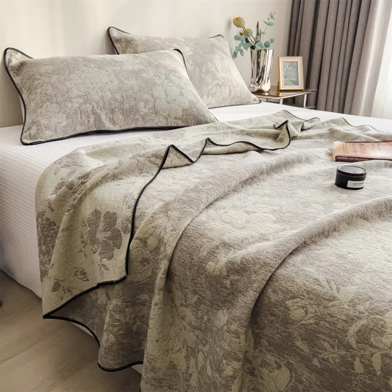 Ownkoti Subtle Floral Cotton Gauze Quilt Blanket - 2PCS Pillowcases - 19" x 29" - image 0