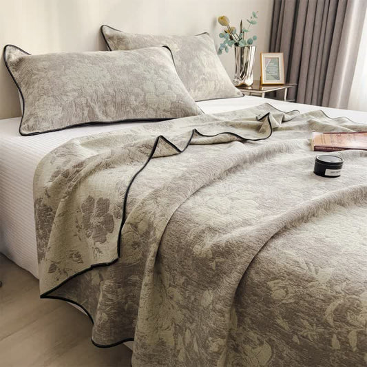 Ownkoti Subtle Floral Cotton Gauze Quilt Blanket - 2PCS Pillowcases - 19" x 29" - image 0