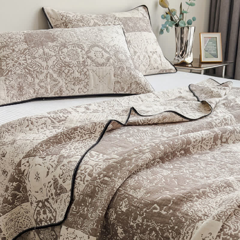 Ownkoti Patchwork Style Cotton Gauze Quilt Blanket - image 1