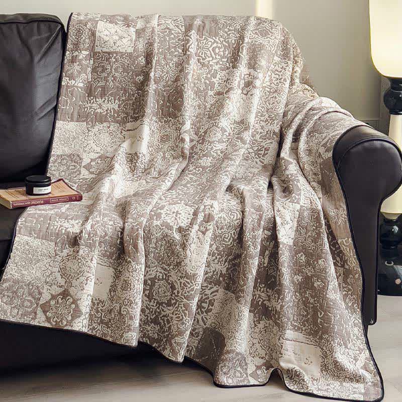 Ownkoti Patchwork Style Cotton Gauze Quilt Blanket - image 3