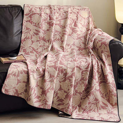 Ownkoti Floral & Leaf Cotton Gauze Quilt Blanket - image 2
