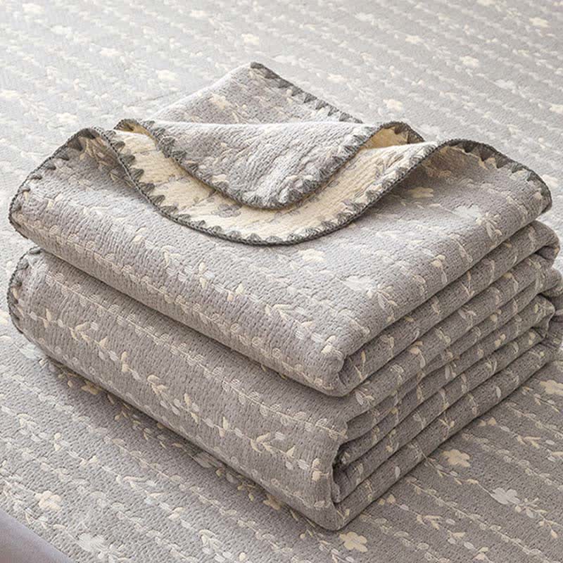 Ownkoti Leafy Stripe Cotton Gauze Quilt Blanket - image 7