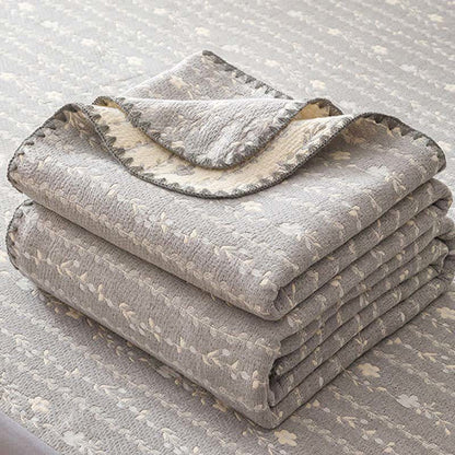 Ownkoti Leafy Stripe Cotton Gauze Quilt Blanket - image 7