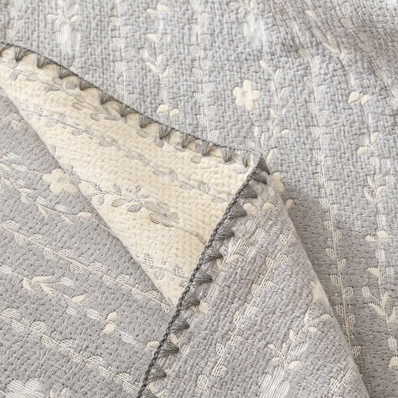 Ownkoti Leafy Stripe Cotton Gauze Quilt Blanket - image 9
