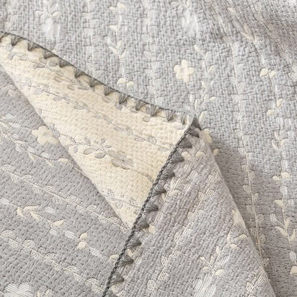 Ownkoti Leafy Stripe Cotton Gauze Quilt Blanket - image 9