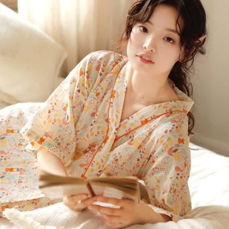 Ownkoti Cute Bunny & Moon Kimono Nightdress - image 5