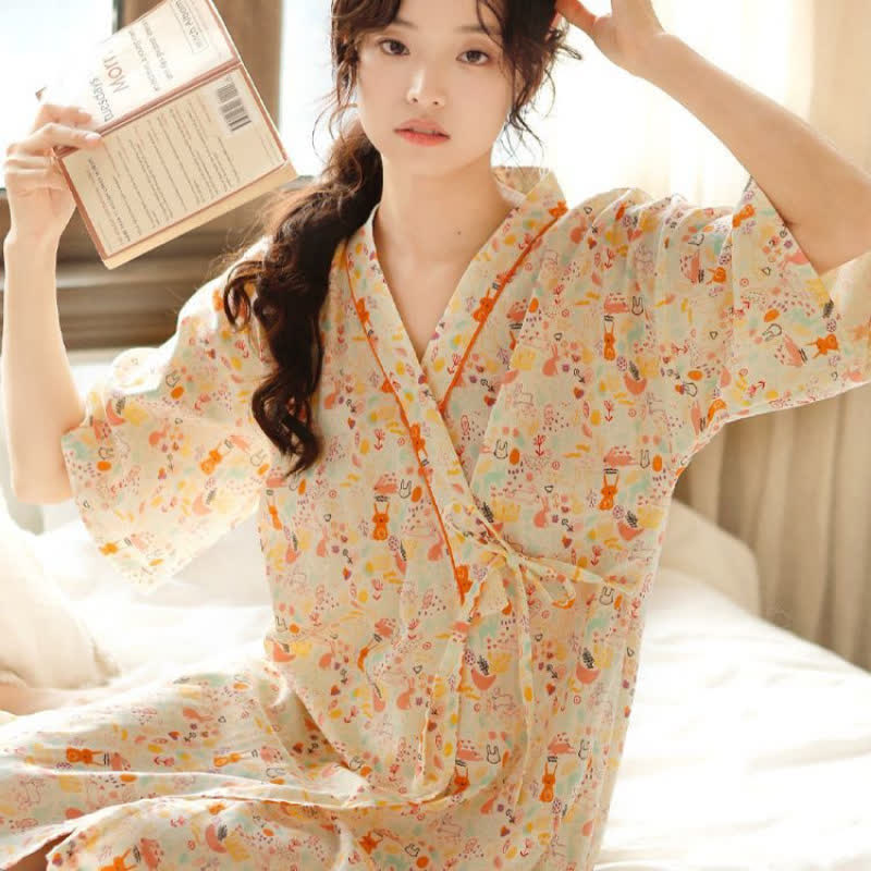 Ownkoti Cute Bunny & Moon Kimono Nightdress - image 4