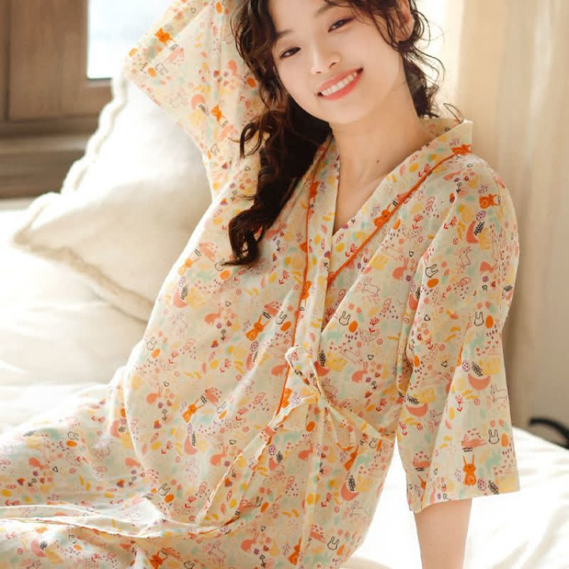 Ownkoti Cute Bunny & Moon Kimono Nightdress - image 3
