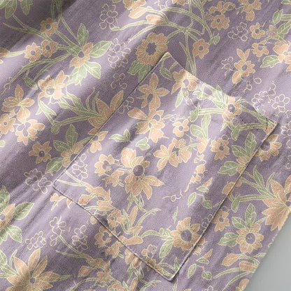 Ownkoti Pastoral Floral Jacquard Kimono Cotton Robe - image 17