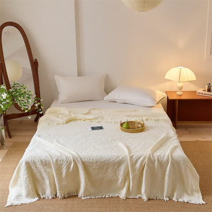 Ownkoti Chic Jacquard Waffle Weave Quilt Blanket - Beige - Queen - image 7