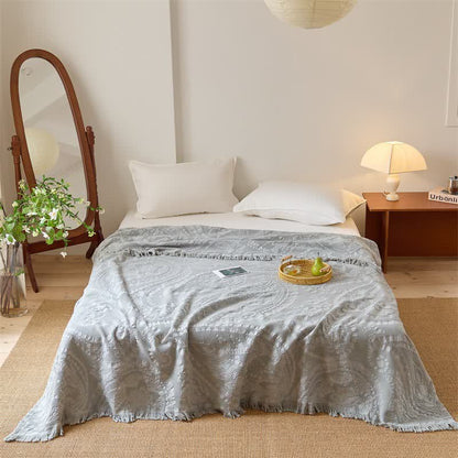 Ownkoti Chic Jacquard Waffle Weave Quilt Blanket - Gray - Queen - image 5