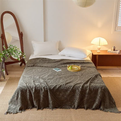 Ownkoti Chic Jacquard Waffle Weave Quilt Blanket - Brown - Queen - image 8