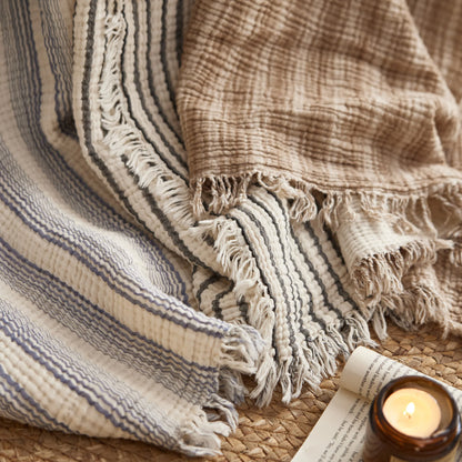 Ownkoti 4-Layer Cotton Striped Muslin Throw - image 13