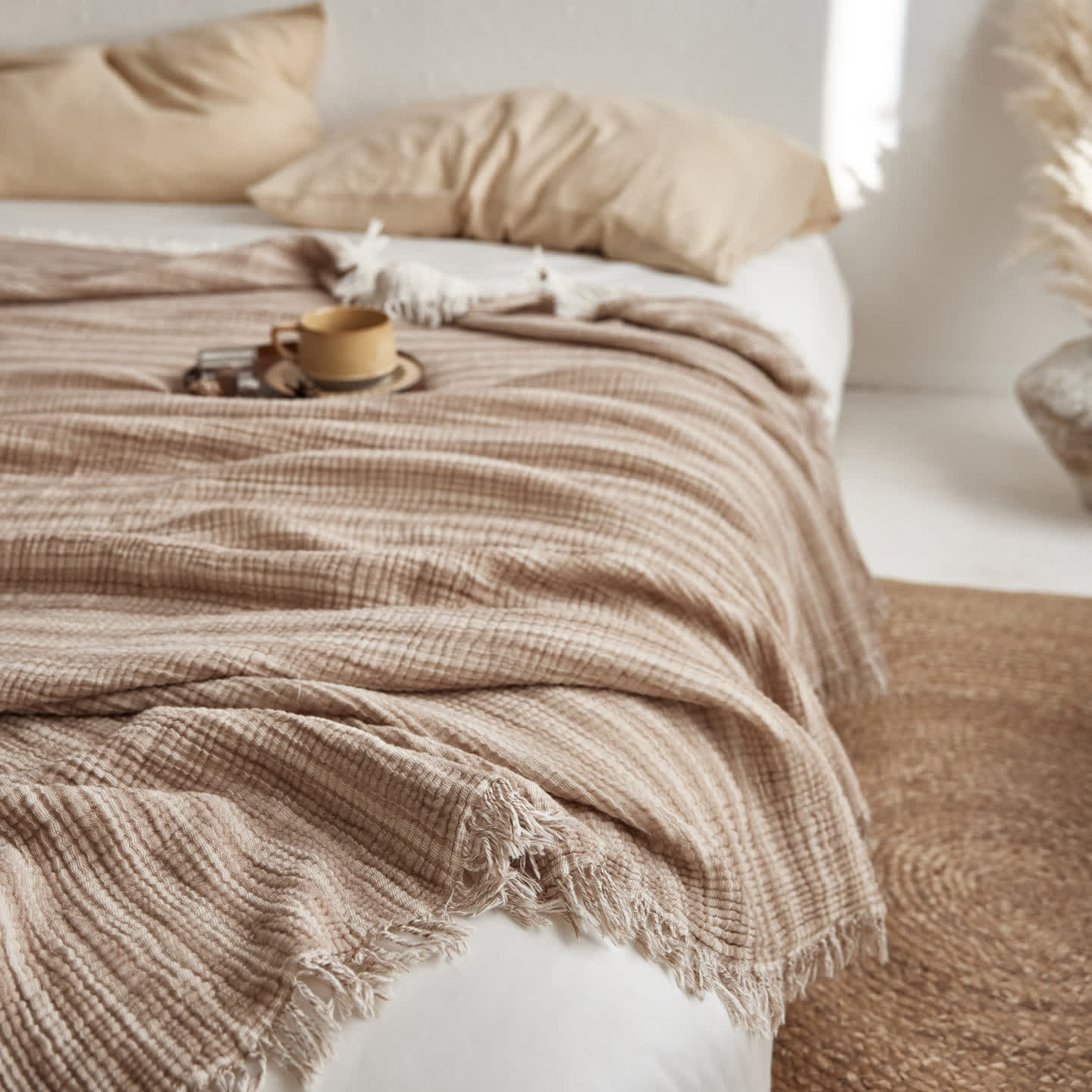 Ownkoti 4-Layer Cotton Striped Muslin Throw - image 9