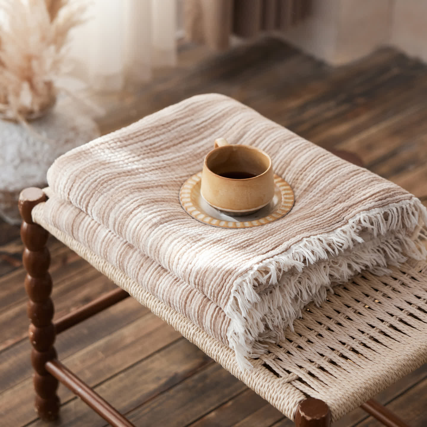Ownkoti 4-Layer Cotton Striped Muslin Throw - image 12