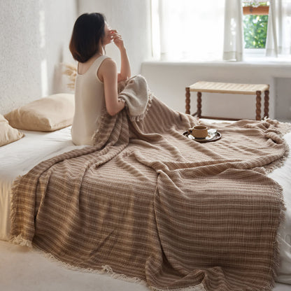 Ownkoti 4-Layer Cotton Striped Muslin Throw - image 8