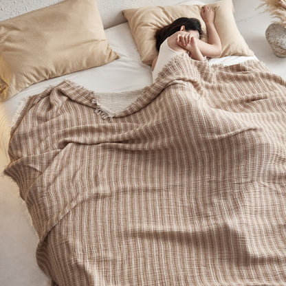 Ownkoti 4-Layer Cotton Striped Muslin Throw - image 4