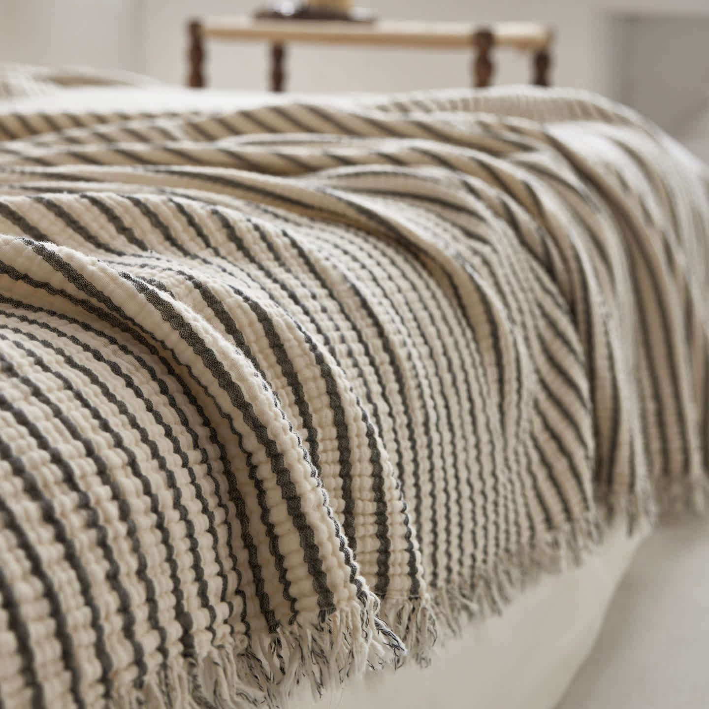 Ownkoti 4-Layer Cotton Striped Muslin Throw - image 17