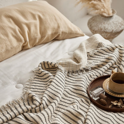 Ownkoti 4-Layer Cotton Striped Muslin Throw - image 18