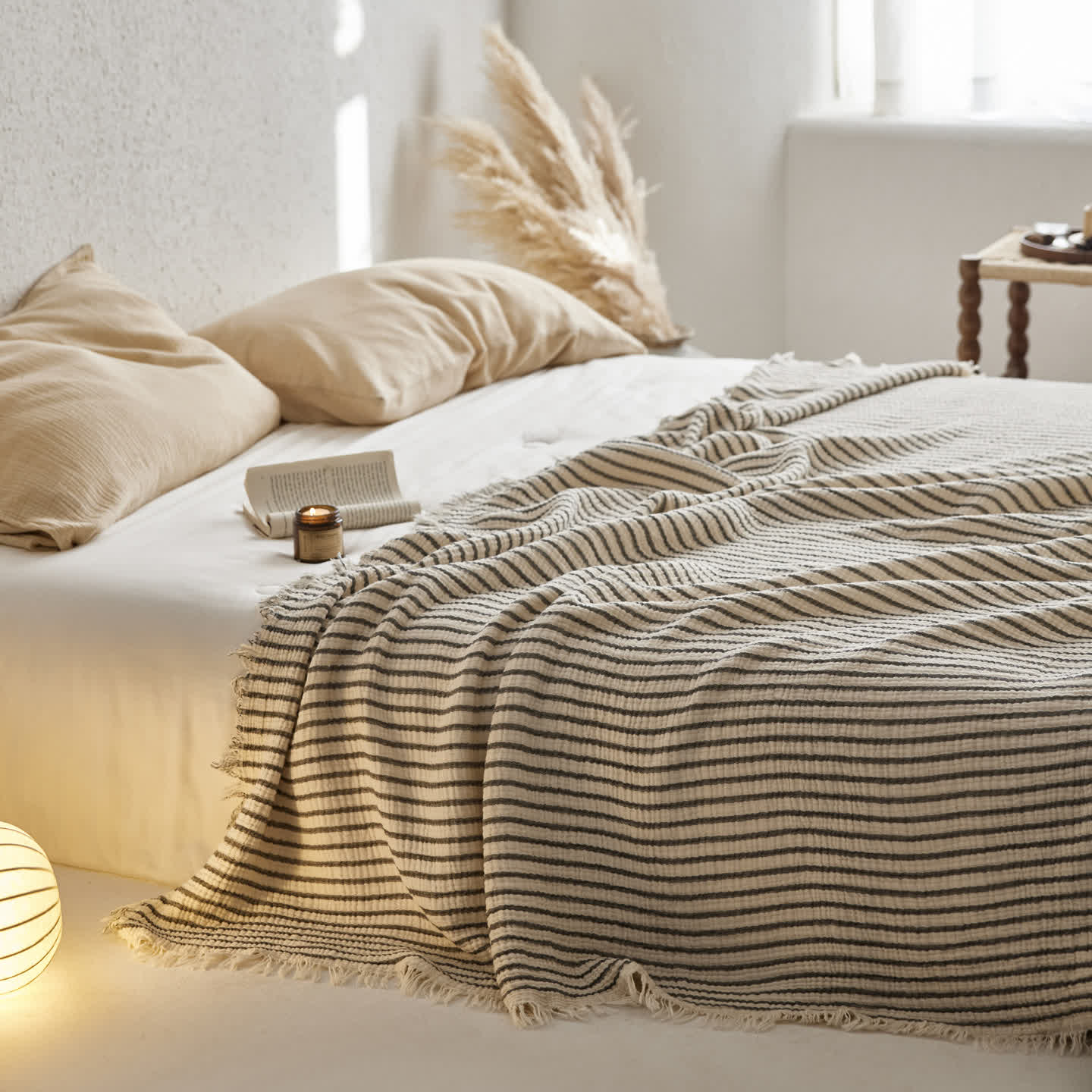 Ownkoti 4-Layer Cotton Striped Muslin Throw - image 16