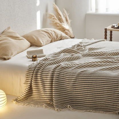 Ownkoti 4-Layer Cotton Striped Muslin Throw - image 16