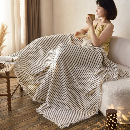 Ownkoti 4-Layer Cotton Striped Muslin Throw - image 20