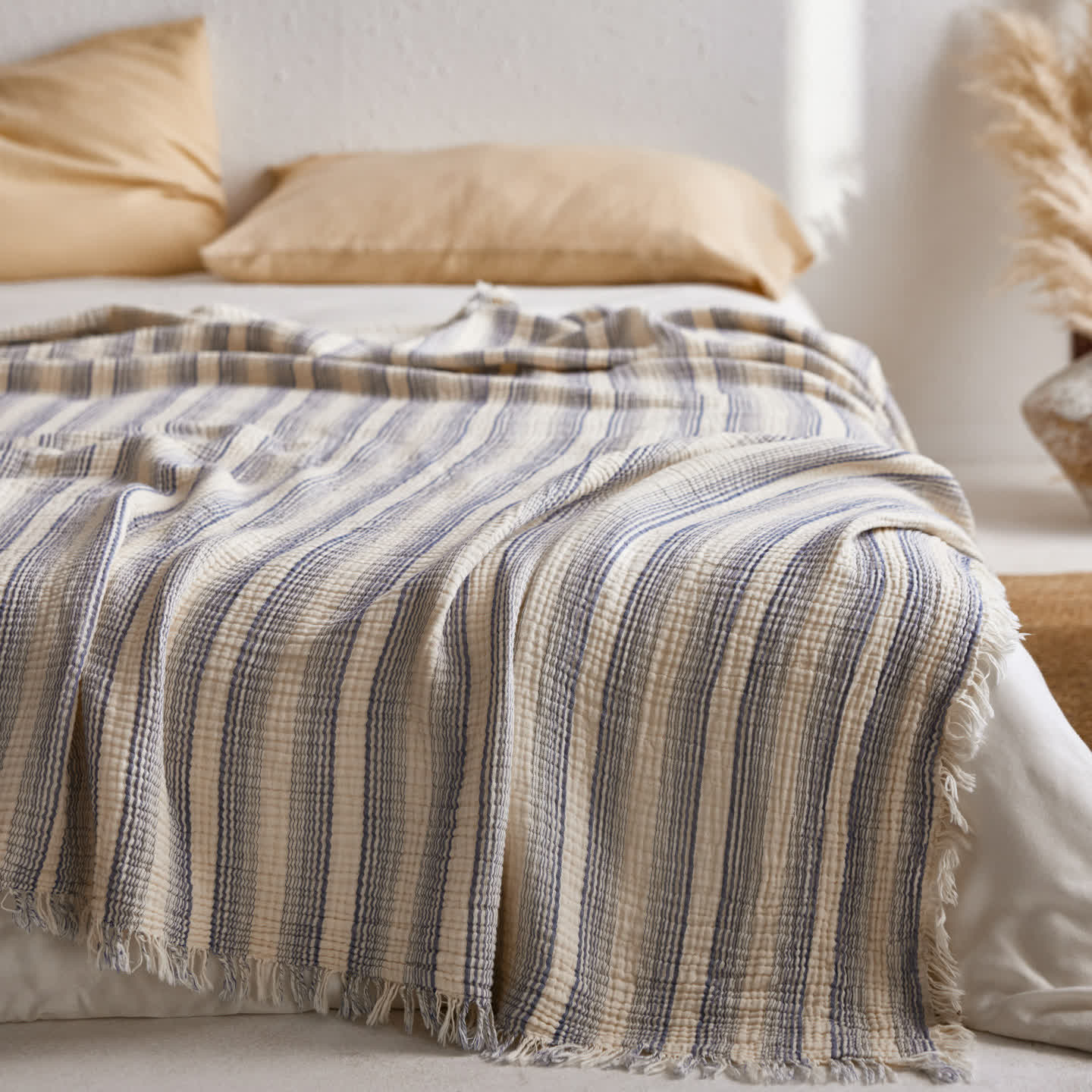 Ownkoti 4-Layer Cotton Striped Muslin Throw - image 25