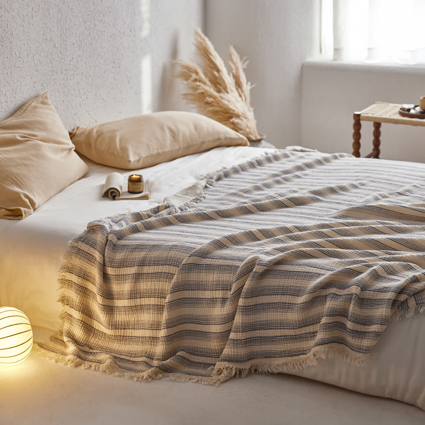 Ownkoti 4-Layer Cotton Striped Muslin Throw - image 31