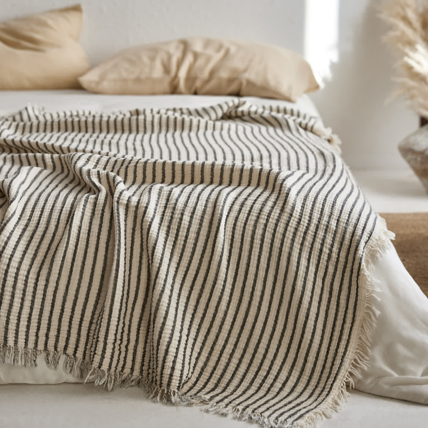 Ownkoti 4-Layer Cotton Striped Muslin Throw - image 14