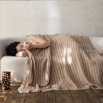 Ownkoti 4-Layer Cotton Striped Muslin Throw - image 7