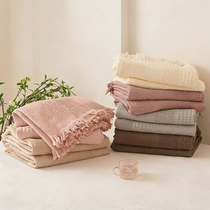Ownkoti Checkerboard Waffle Cotton Quilt Blanket - image 1