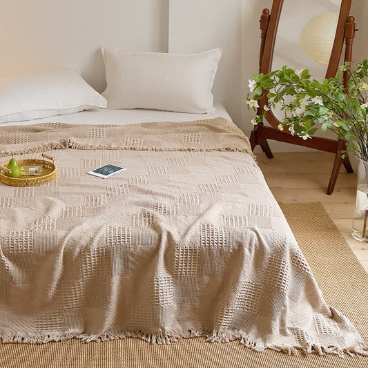 Ownkoti Checkerboard Waffle Cotton Quilt Blanket - image 0