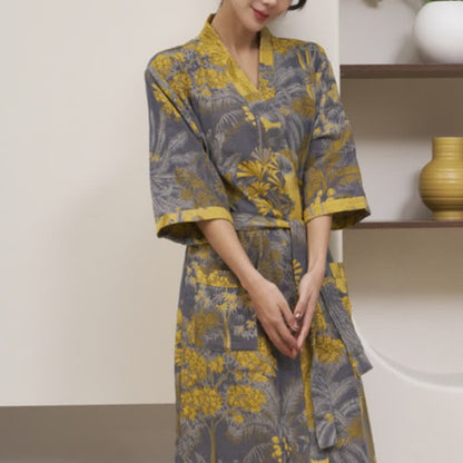 Ownkoti Artistic Forest Cotton Double Gauze Robe - image 3