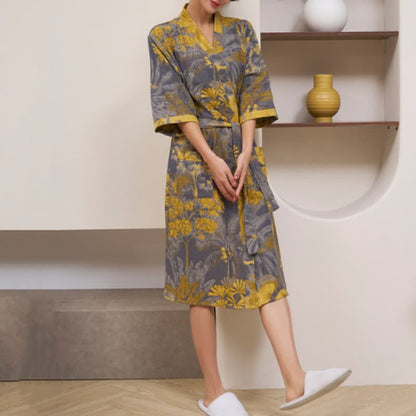 Ownkoti Artistic Forest Cotton Double Gauze Robe - image 2