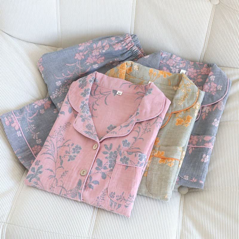 Ownkoti Branch & Floral Pure Cotton Pajama Set - image 1