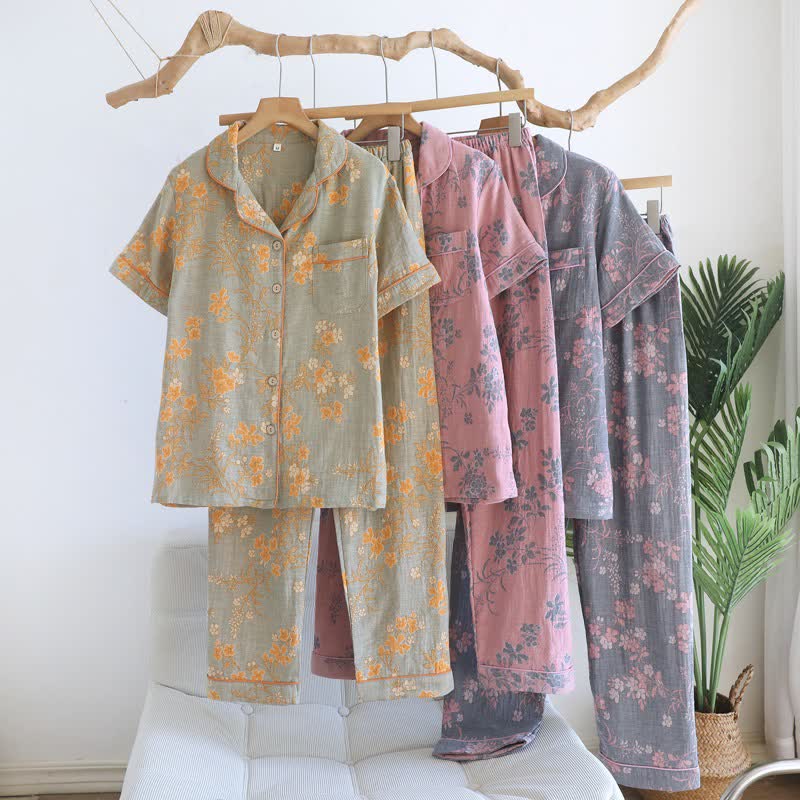 Ownkoti Branch & Floral Pure Cotton Pajama Set - image 2