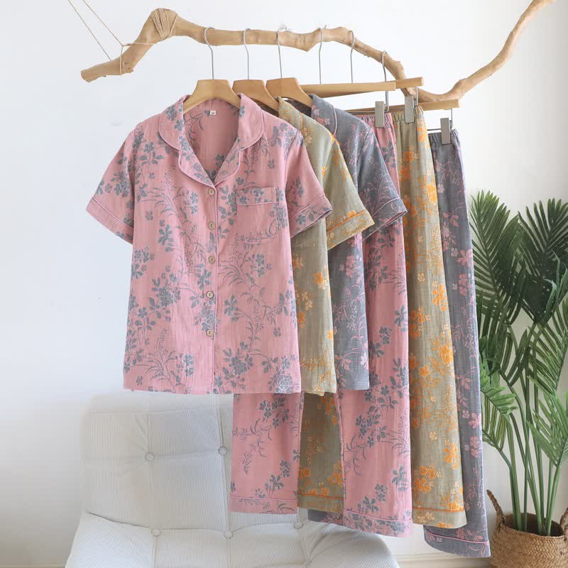 Ownkoti Branch & Floral Pure Cotton Pajama Set - image 0